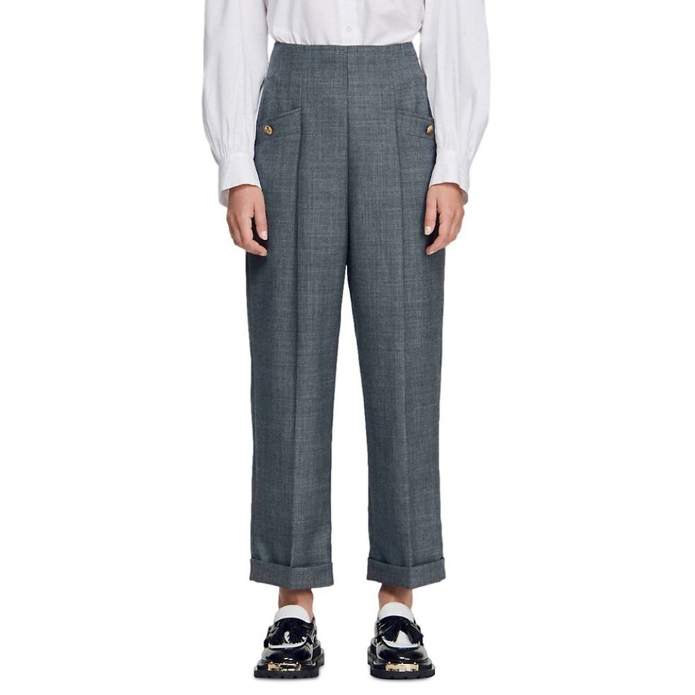 Sandro Clive Ankle Trousers in Dark Grey
